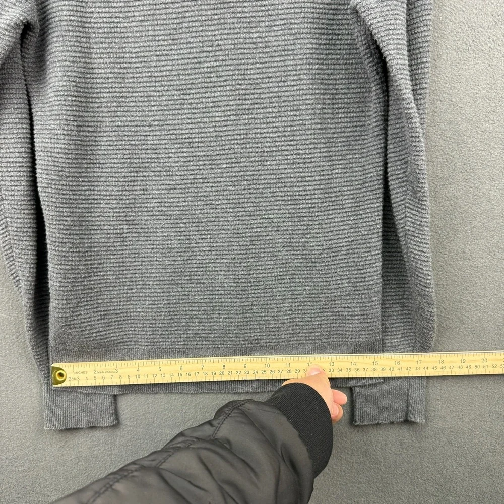 Esprit Shirt Mens Medium Gray Half-Zip Knit Sweater Cotton Cashmere Thick Warm